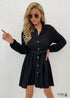 Summer short Black Dress with long sleeve